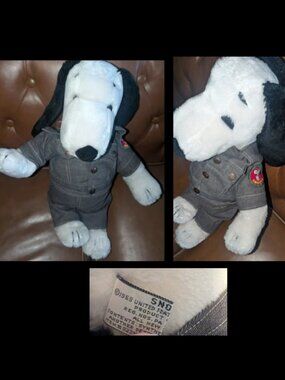 Vintage 1968 Peanuts SNOOPY Plush Doll in Collectible Denim Snoopy Outfit